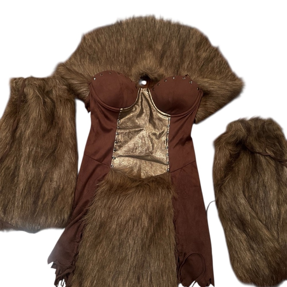Dolls Kill Tricks N' Treatz Viking Warrior Throne Maiden Costume Set XS